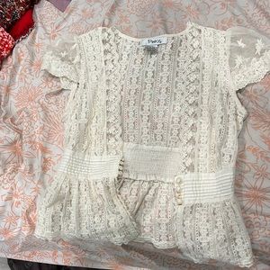 Cream lace cover up